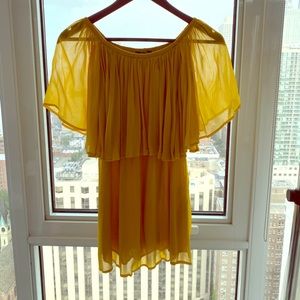 Reformation mustard off the shoulder dress XS